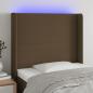 Preview: ARDEBO.de - LED Kopfteil Dunkelbraun 83x16x118/128 cm Stoff