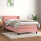 Preview: ARDEBO.de - Boxspringbett mit Matratze Rosa 90x200 cm Samt