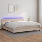 Preview: ARDEBO.de - Boxspringbett mit Matratze & LED Cappuccino-Braun 200x200cm