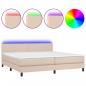 Preview: Boxspringbett mit Matratze & LED Cappuccino-Braun 200x200cm