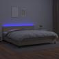 Preview: Boxspringbett mit Matratze & LED Cappuccino-Braun 200x200cm