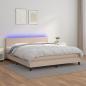 Preview: ARDEBO.de - Boxspringbett mit Matratze & LED Cappuccino-Braun 160x200cm