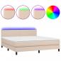 Preview: Boxspringbett mit Matratze & LED Cappuccino-Braun 160x200cm