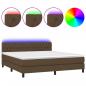 Preview: Boxspringbett mit Matratze & LED Dunkelbraun 160x200 cm Stoff