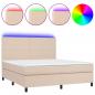 Preview: Boxspringbett mit Matratze & LED Cappuccino-Braun 160x200cm