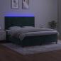 Preview: Boxspringbett mit Matratze & LED Dunkelgrün 160x200 cm Samt