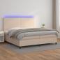 Preview: ARDEBO.de - Boxspringbett mit Matratze & LED Cappuccino-Braun 200x200cm