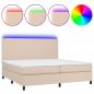 Preview: Boxspringbett mit Matratze & LED Cappuccino-Braun 200x200cm