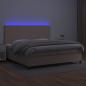 Preview: Boxspringbett mit Matratze & LED Cappuccino-Braun 200x200cm