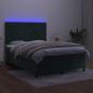 Preview: Boxspringbett mit Matratze & LED Dunkelgrün 140x190 cm Samt