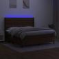 Preview: Boxspringbett mit Matratze & LED Dunkelbraun 160x200 cm Stoff