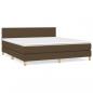 Preview: Boxspringbett mit Matratze Dunkelbraun 160x200 cm Stoff