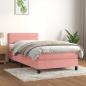 Preview: ARDEBO.de - Boxspringbett mit Matratze Rosa 90x190 cm Samt