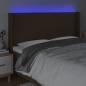 Preview: LED Kopfteil Dunkelbraun 163x16x118/128 cm Stoff