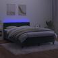 Preview: Boxspringbett mit Matratze & LED Dunkelgrün 140x200 cm Samt