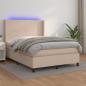 Preview: ARDEBO.de - Boxspringbett mit Matratze & LED Cappuccino-Braun 140x200cm