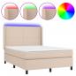 Preview: Boxspringbett mit Matratze & LED Cappuccino-Braun 140x200cm