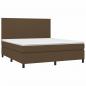 Preview: Boxspringbett mit Matratze Dunkelbraun 160x200 cm Stoff