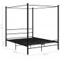 Preview: Himmelbett Schwarz Metall 160x200 cm