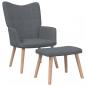 Preview: ARDEBO.de - Relaxsessel mit Hocker Dunkelgrau Stoff