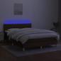 Preview: Boxspringbett mit Matratze & LED Dunkelbraun 140x190 cm Stoff