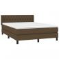 Preview: Boxspringbett mit Matratze Dunkelbraun 140x190 cm Stoff