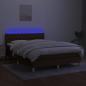 Preview: Boxspringbett mit Matratze & LED Dunkelbraun 140x200 cm Stoff