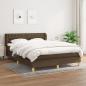 Preview: ARDEBO.de - Boxspringbett mit Matratze Dunkelbraun 140x190 cm Stoff