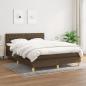 Preview: ARDEBO.de - Boxspringbett mit Matratze Dunkelbraun 140x190 cm Stoff