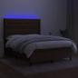 Preview: Boxspringbett mit Matratze & LED Dunkelbraun 140x190 cm Stoff