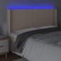 Preview: LED Kopfteil Cappuccino-Braun 183x16x118/128cm Kunstleder