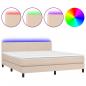 Preview: Boxspringbett mit Matratze & LED Cappuccino-Braun 180x200cm