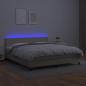 Preview: Boxspringbett mit Matratze & LED Cappuccino-Braun 180x200cm