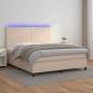 Preview: ARDEBO.de - Boxspringbett mit Matratze & LED Cappuccino-Braun 180x200cm