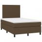 Preview: Boxspringbett mit Matratze Dunkelbraun 120x200 cm Stoff