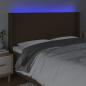 Preview: LED Kopfteil Dunkelbraun 203x16x118/128 cm Stoff