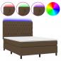 Preview: Boxspringbett mit Matratze & LED Dunkelbraun 140x190 cm Stoff