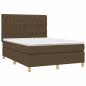 Preview: Boxspringbett mit Matratze & LED Dunkelbraun 140x200 cm Stoff