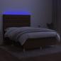 Preview: Boxspringbett mit Matratze & LED Dunkelbraun 140x200 cm Stoff