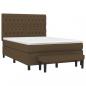 Preview: Boxspringbett mit Matratze Dunkelbraun 140x200 cm Stoff