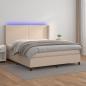 Preview: ARDEBO.de - Boxspringbett mit Matratze & LED Cappuccino-Braun 180x200cm