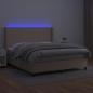 Preview: Boxspringbett mit Matratze & LED Cappuccino-Braun 180x200cm