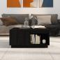 Preview: Couchtisch Schwarz 80x81x36,5 cm Massivholz Kiefer