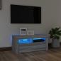 Preview: ARDEBO.de - TV-Schrank mit LED-Leuchten Grau Sonoma 90x35x40 cm