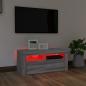 Preview: TV-Schrank mit LED-Leuchten Grau Sonoma 90x35x40 cm