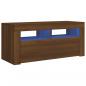 Preview: TV-Schrank mit LED-Leuchten Braun Eichen-Optik 90x35x40 cm