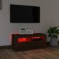 Preview: TV-Schrank mit LED-Leuchten Braun Eichen-Optik 90x35x40 cm