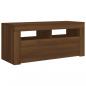 Preview: TV-Schrank mit LED-Leuchten Braun Eichen-Optik 90x35x40 cm