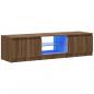 Preview: TV-Schrank mit LED-Leuchten Braun Eichen-Optik 140x40x35,5 cm