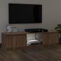 Preview: TV-Schrank mit LED-Leuchten Braun Eichen-Optik 140x40x35,5 cm